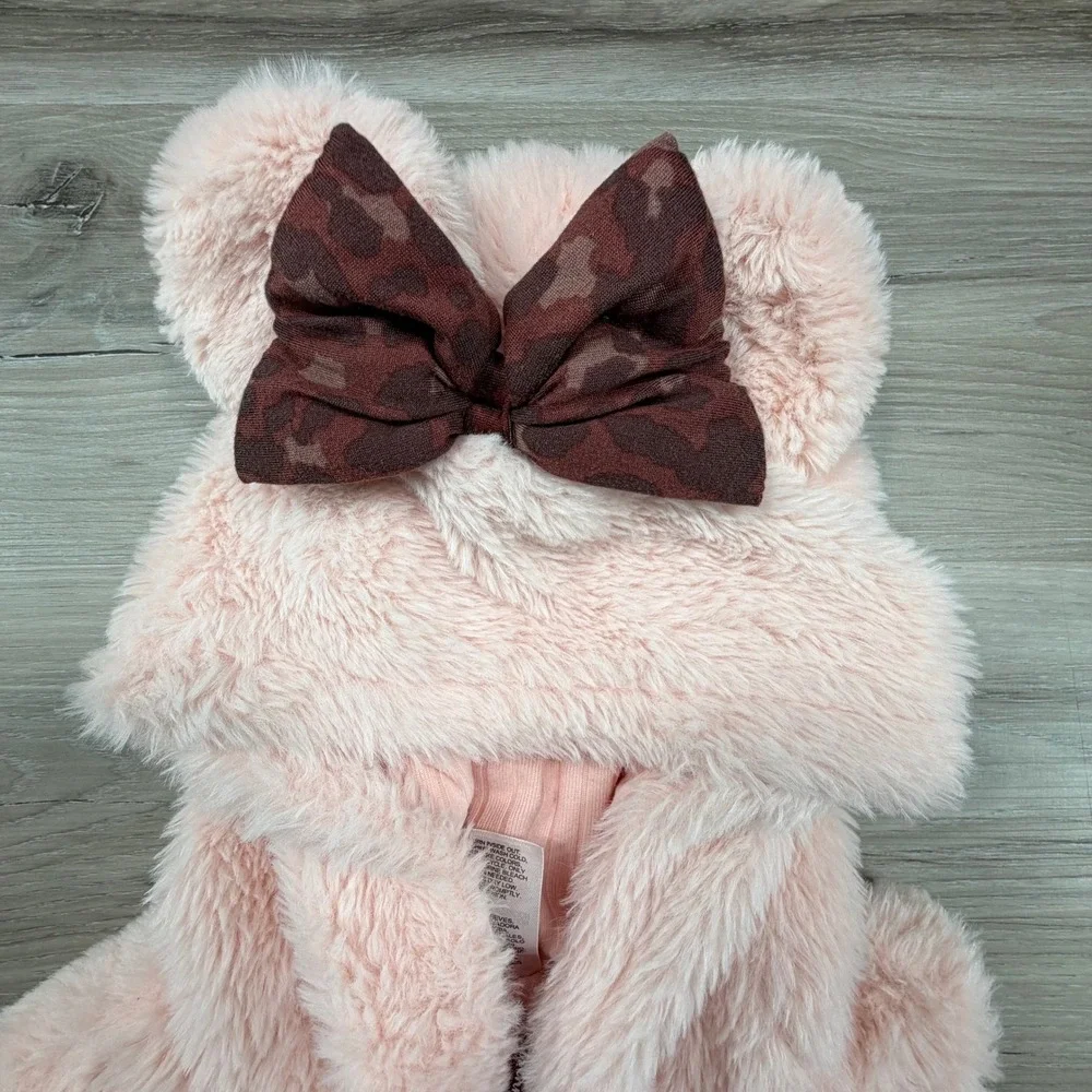 Disney‎ Baby Girls Pink Minnie Mouse Faux Fur Hooded Vest Size 6